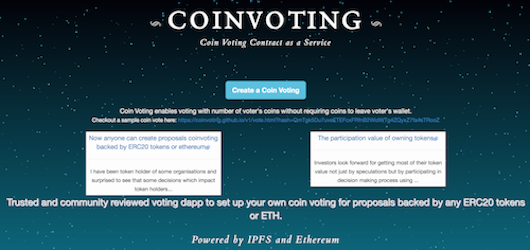 CoinVoting DAO TOOL project screenshot
